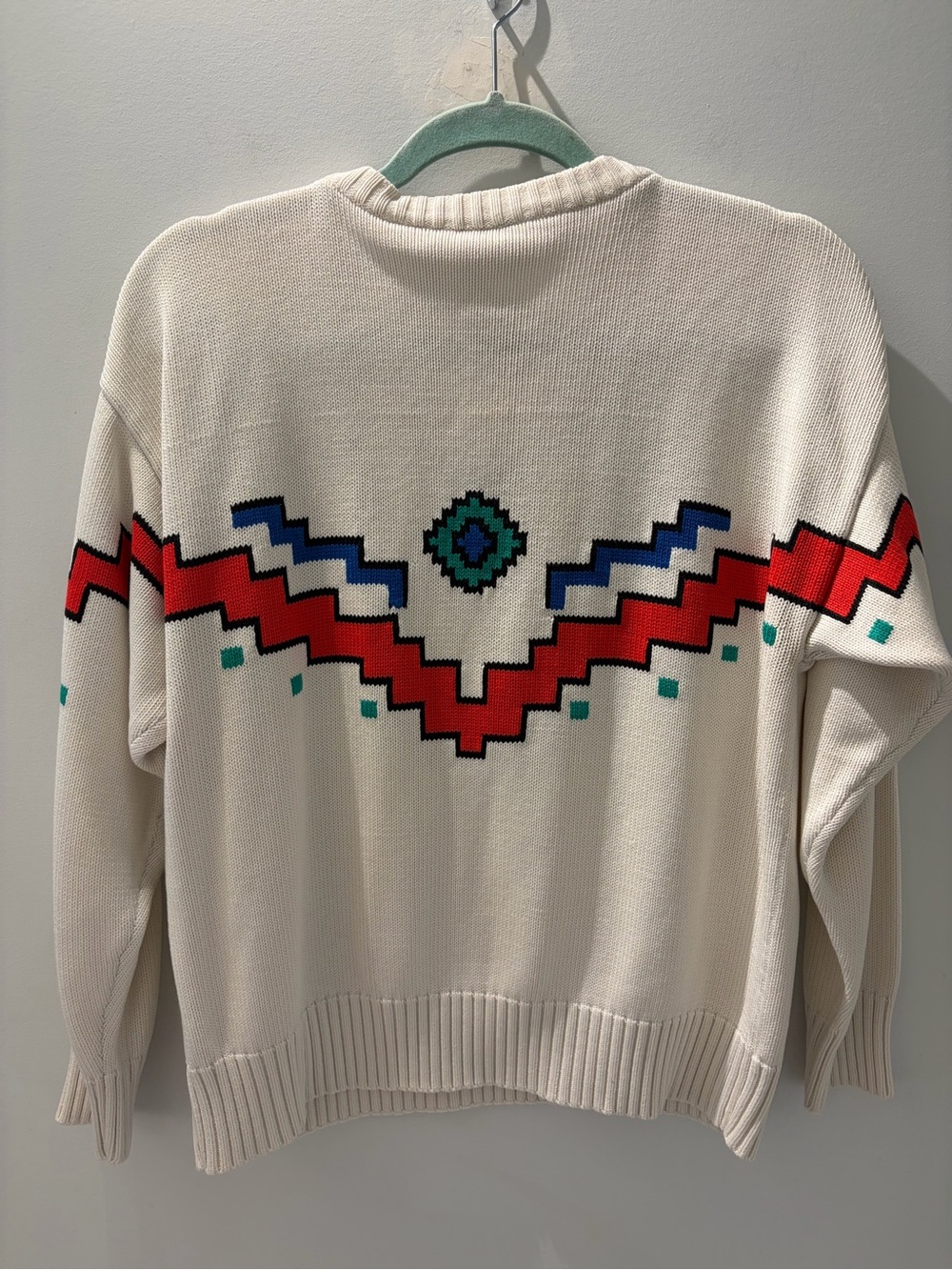 Vintage 90s HEAD Sportswear Aztec Southwestern Geometric Sweater - Picture 3 of 8
